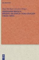Produktbild: Briefe an Erich von Kahler (1940-1951)