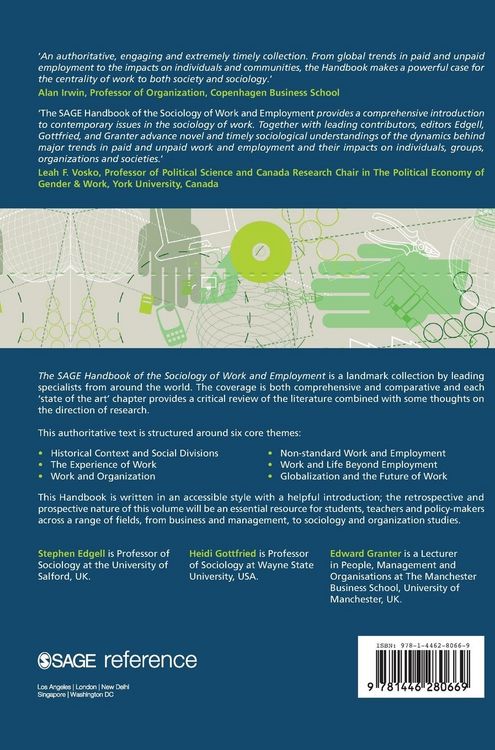 Produktbild: Sage Handbook of the Sociology of Work and Employment