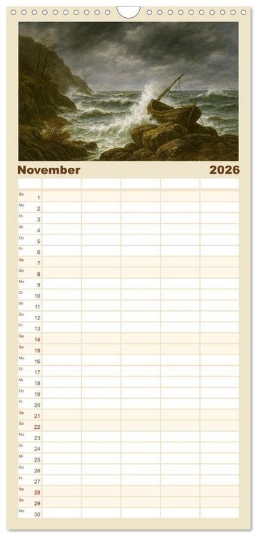 Produktbild: Familienplaner 2026 - Im Licht der Sehnsucht - Romantische Landschaften mit 5 Spalten (Wandkalender, 21 x 45 cm) CALVENDO