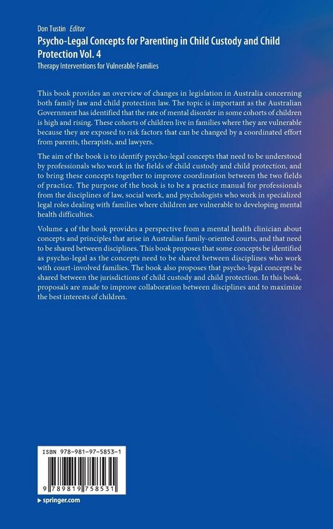 Produktbild: Psycho-Legal Concepts for Parenting in Child Custody and Child Protection Vol. 4