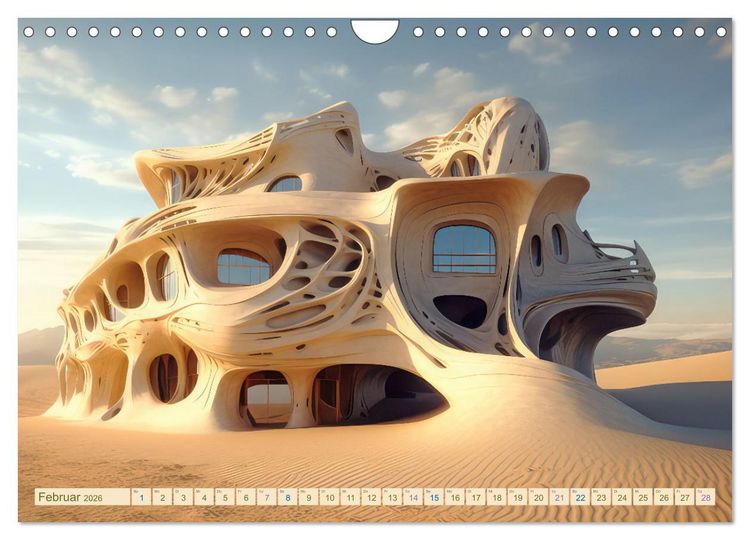 Produktbild: Exzentrische biomorphe Architektur (Wandkalender 2026 DIN A4 quer), CALVENDO Monatskalender
