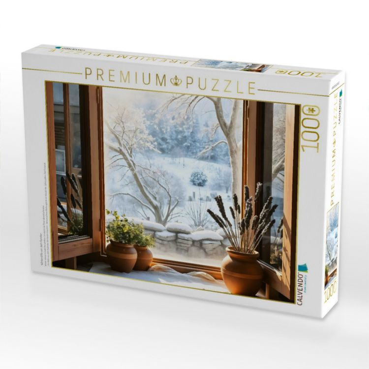 Produktbild: CALVENDO Puzzle Winterstille vor dem Fenster | 1000 Teile Lege-Gr&ouml;&szlig;e 64x48cm Foto-Puzzle f&uuml;r gl&uuml;ckliche Stunden