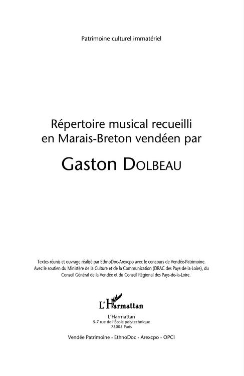 Produktbild: Repertoire musical recueilli en marais-breton vendeen