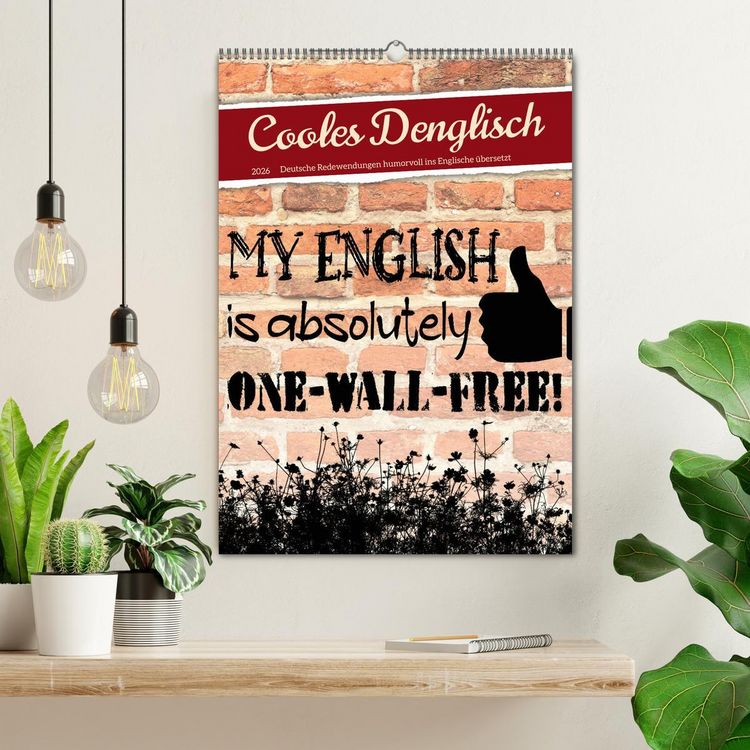 Produktbild: Cooles Denglisch (Wandkalender 2026 DIN A2 hoch), CALVENDO Monatskalender