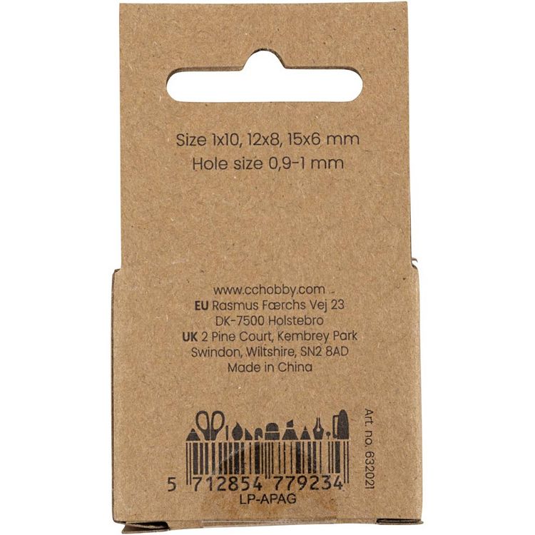 Produktbild: Creativ Company Achat Steinperlen, Gr&ouml;&szlig;e 1x10, 12x8, 15x6 mm, Lochgr&ouml;&szlig;e 0,9-1 mm, Hellbraun, 28 Stk