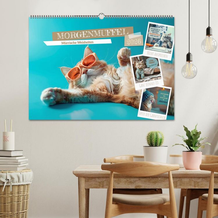 Produktbild: MORGENMUFFEL M&uuml;rrische Weisheiten (Wandkalender 2026 DIN A2 quer), CALVENDO Monatskalender