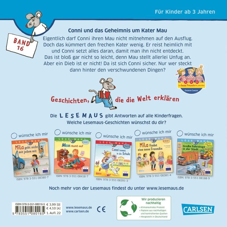 Produktbild: LESEMAUS 16: Conni und das Geheimnis um Kater Mau