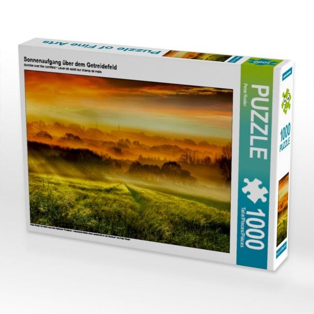 Produktbild: CALVENDO Puzzle Sonnenaufgang &uuml;ber dem Getreidefeld | 1000 Teile Lege-Gr&ouml;&szlig;e 64x48cm Foto-Puzzle f&uuml;r gl&uuml;ckliche Stunden