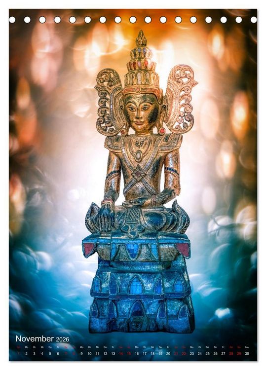 Produktbild: Die Welt mit Buddha (Tischkalender 2026 DIN A5 hoch), CALVENDO Monatskalender
