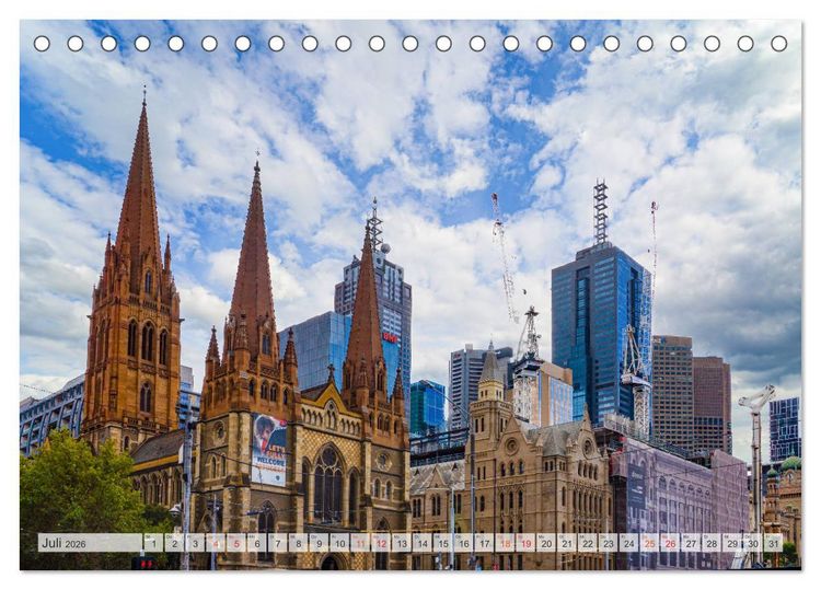 Produktbild: Melbourne Impressionen (Tischkalender 2026 DIN A5 quer), CALVENDO Monatskalender
