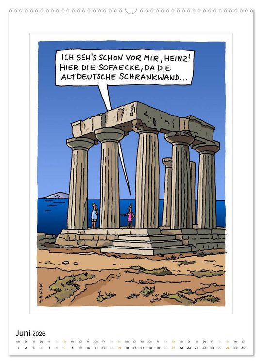 Produktbild: Betongold lacht - Cartoons (Wandkalender 2026 DIN A2 hoch), CALVENDO Monatskalender