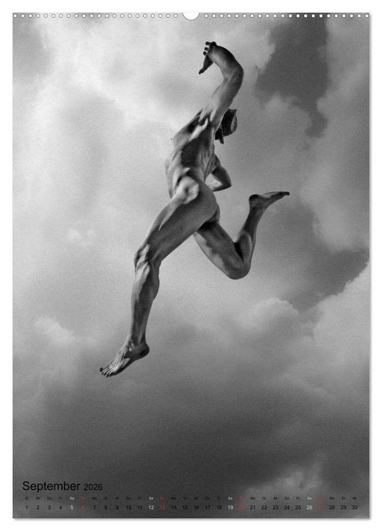Produktbild: JUMP! ATHLETISCHE M&Auml;NNERAKTE (hochwertiger Premium Wandkalender 2026 DIN A2 hoch), Kunstdruck in Hochglanz