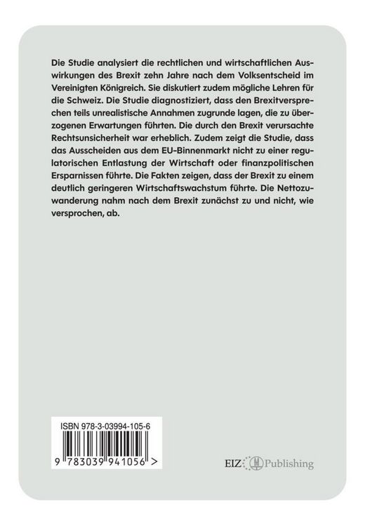 Produktbild: 10 Jahre Brexit: Erwartungen und Realit&auml;t &ndash; Lehren f&uuml;r die Schweiz?