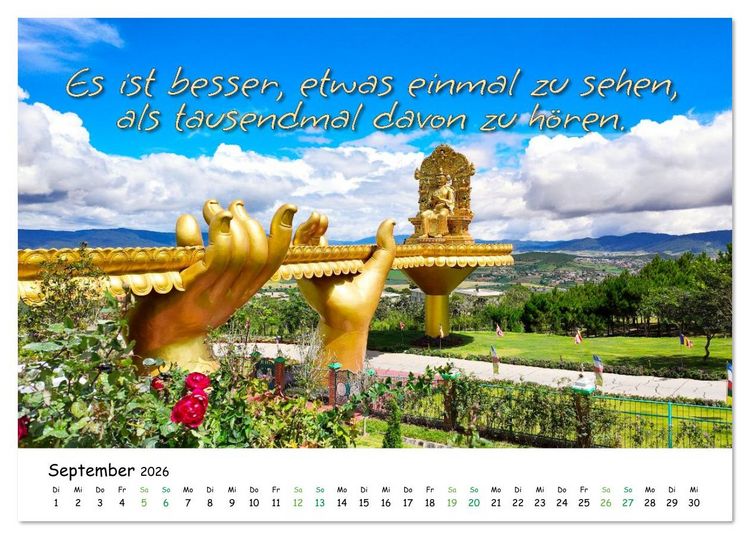 Produktbild: Fernwehabenteurer Asien - 12 Motivierende Gedanken von unterwegs (Tischkalender 2026 DIN A5 quer), CALVENDO Monatskalender
