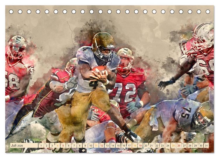 Produktbild: American Football - einfach cool (Tischkalender 2026 DIN A5 quer), CALVENDO Monatskalender