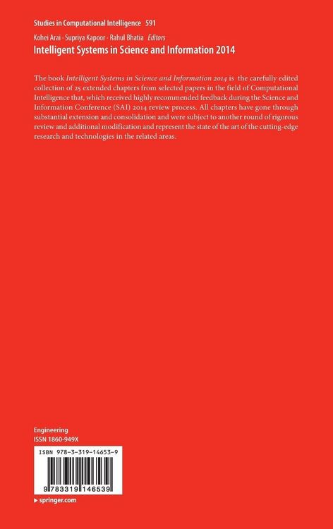 Produktbild: Intelligent Systems in Science and Information 2014