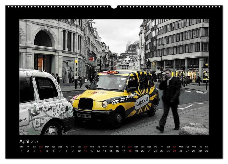 Produktbild: Taxis in London / UK-Version (High Quality Premium Wall Calendar 2027 DIN A2 landscape),CALVENDO 12 Month Wall Calendar