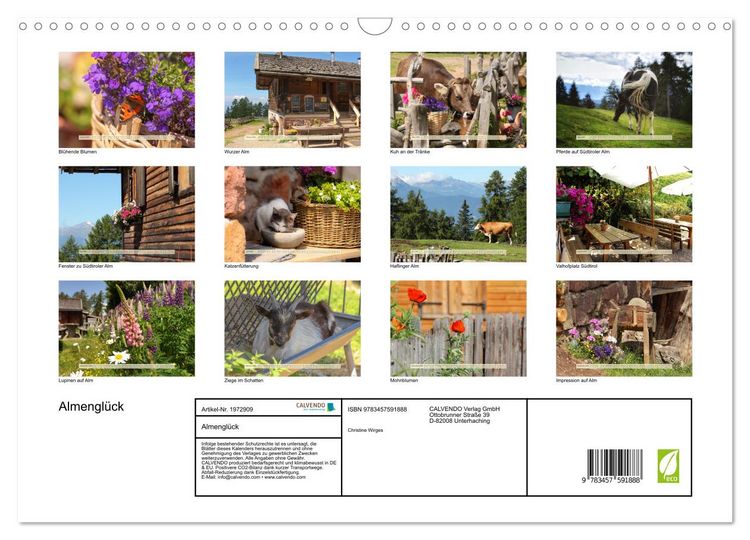 Produktbild: Almengl&uuml;ck (Wandkalender 2026 DIN A3 quer), CALVENDO Monatskalender