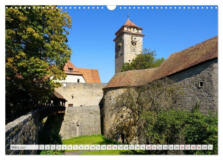 Produktbild: Rothenburg ob der Tauber. Sehensw&uuml;rdigkeiten. (Wandkalender 2027 DIN A3 quer), CALVENDO Monatskalender