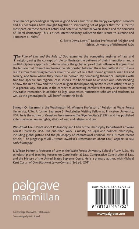 Produktbild: The Rule of Law and the Rule of God