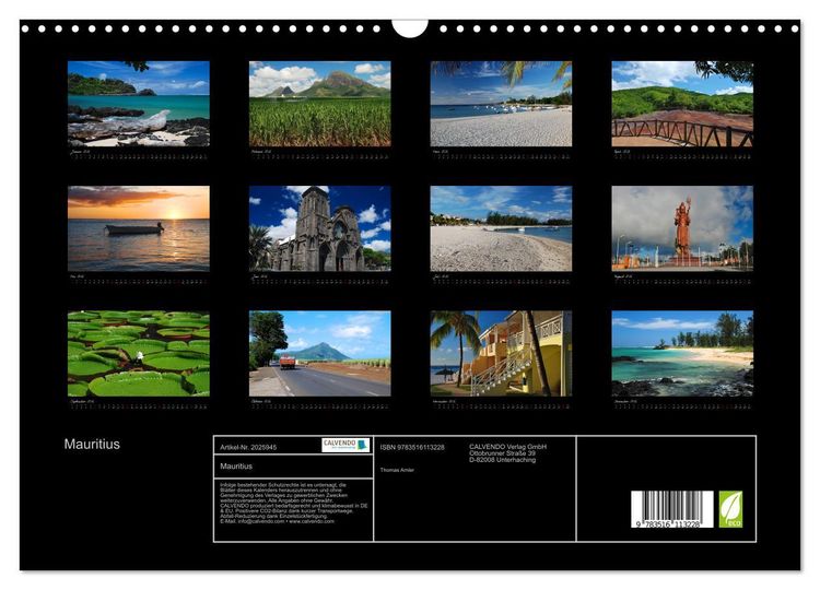 Produktbild: Mauritius (Wandkalender 2026 DIN A3 quer), CALVENDO Monatskalender