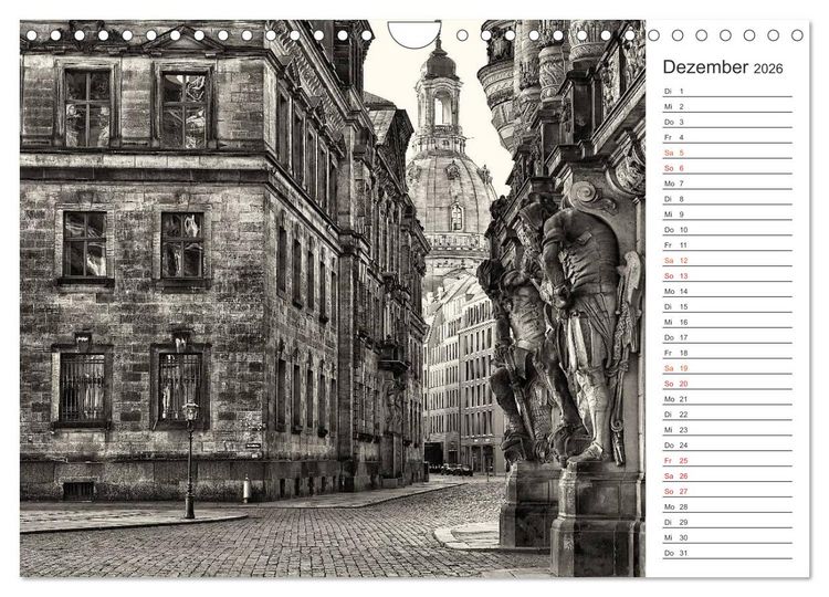 Produktbild: Dresden Schwarz-Wei&szlig; (Wandkalender 2026 DIN A4 quer), CALVENDO Monatskalender