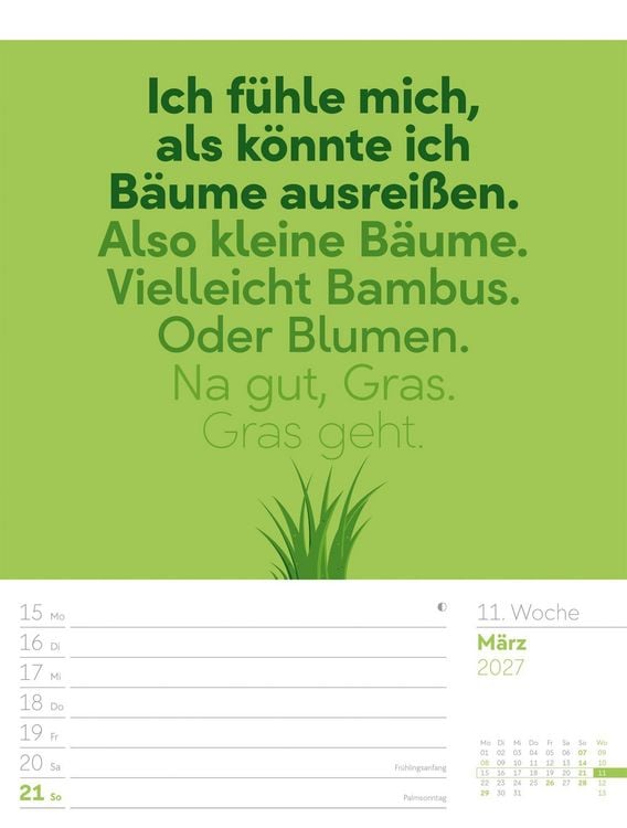 Produktbild: Klartext Spr&uuml;chekalender Wochenplaner 2027