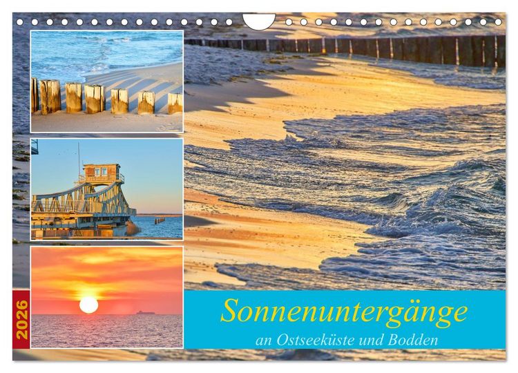 Produktbild: Sonnenunterg&auml;nge an Ostseek&uuml;ste und Bodden (Wandkalender 2026 DIN A4 quer), CALVENDO Monatskalender