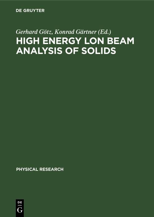 Produktbild: High Energy lon Beam Analysis of Solids