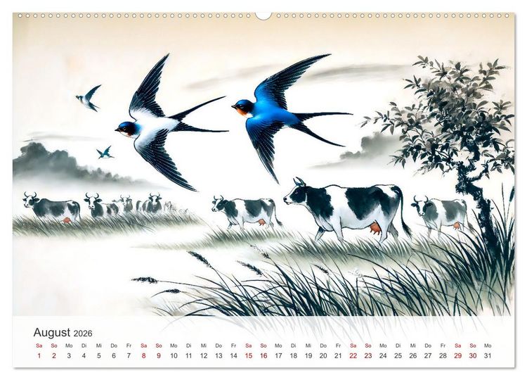 Produktbild: Das Leben der Schwalben - Getragen von Wind und Freiheit (Wandkalender 2026 DIN A2 quer), CALVENDO Monatskalender