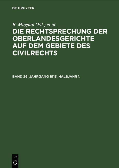 Produktbild: Jahrgang 1913, Halbjahr 1.