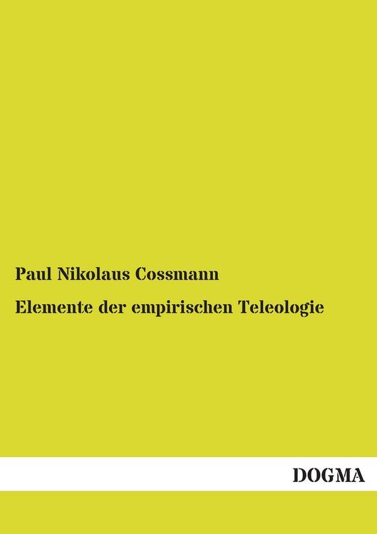 Produktbild: Elemente der empirischen Teleologie