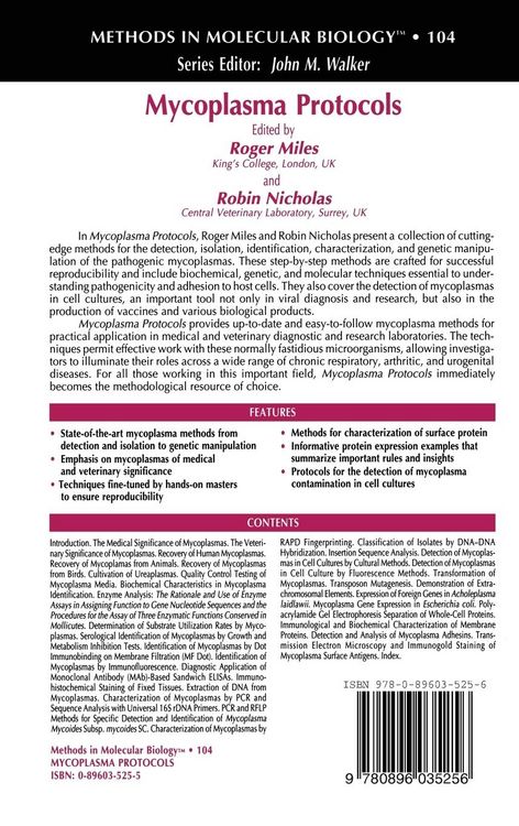 Produktbild: Mycoplasma Protocols