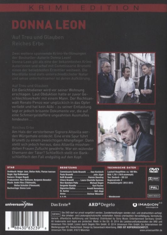Produktbild: Donna Leon: Auf Treu und Glauben/Reiches Erbe - Krimi Edition