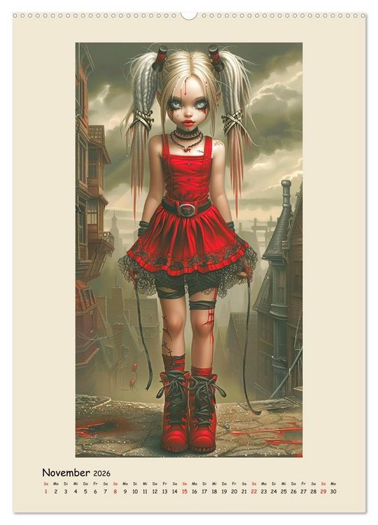 Produktbild: Gothic-Girls. Bizzare Comic-Art (hochwertiger Premium Wandkalender 2026 DIN A2 hoch), Kunstdruck in Hochglanz