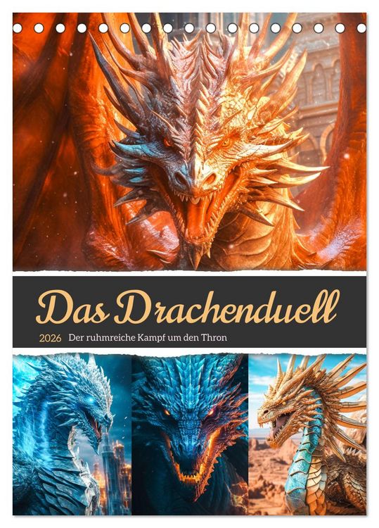 Produktbild: Das Drachenduell (Tischkalender 2026 DIN A5 hoch), CALVENDO Monatskalender