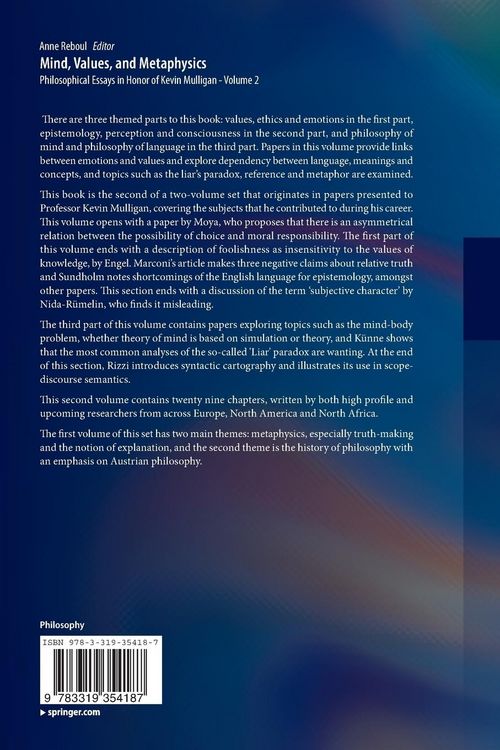 Produktbild: Mind, Values, and Metaphysics