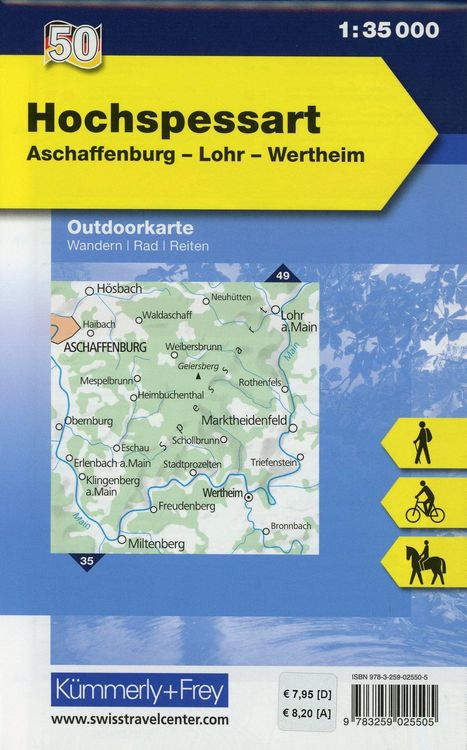 Produktbild: K&uuml;mmerly+Frey Outdoorkarte Deutschland 50 Hochspessart 1:35.000