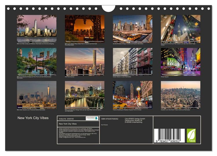 Produktbild: New York City Vibes (Wandkalender 2026 DIN A4 quer), CALVENDO Monatskalender