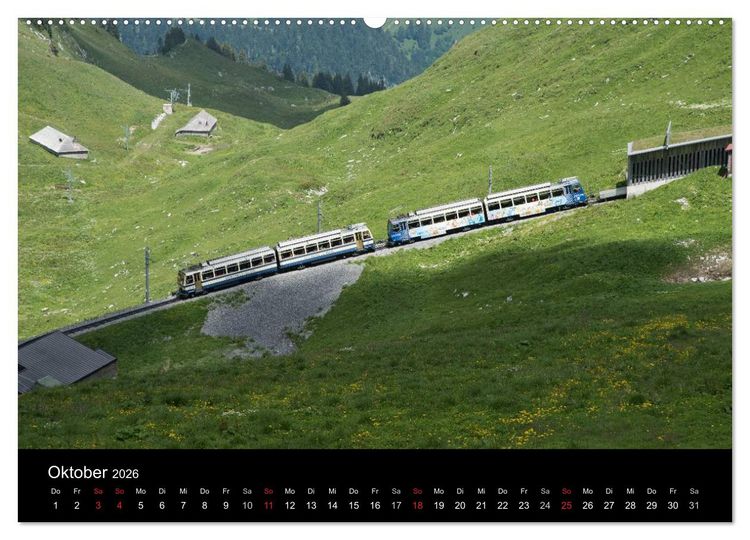 Produktbild: Schweizer Eisenbahn (hochwertiger Premium Wandkalender 2026 DIN A2 quer), Kunstdruck in Hochglanz