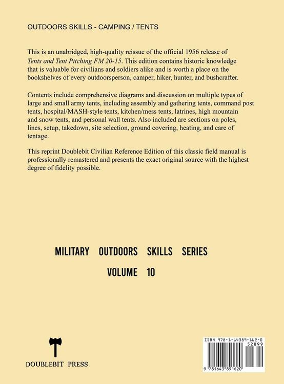 Produktbild: Tents and Tent Pitching - FM 20-15 US Army Field Manual (1956 Civilian Reference Edition)