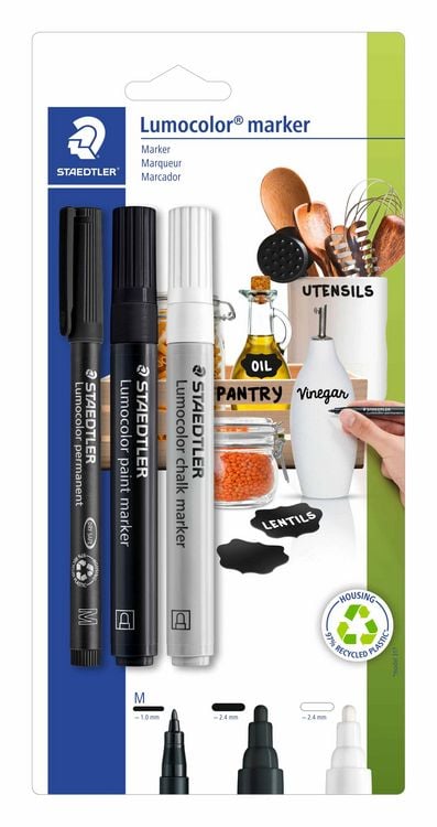 Produktbild: STAEDTLER Mars Lumocolor Schreib- und Zeichbedarf Lumocolor 60 Gemischte Sets Marker, 3er Set