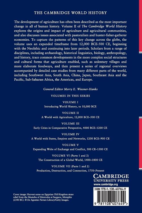 Produktbild: The Cambridge World History: Volume 2, a World with Agriculture, 12,000 Bce-500 CE