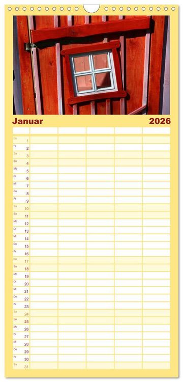 Produktbild: Familienplaner 2026 - Alles in Rot mit 5 Spalten (Wandkalender, 21 x 45 cm) CALVENDO