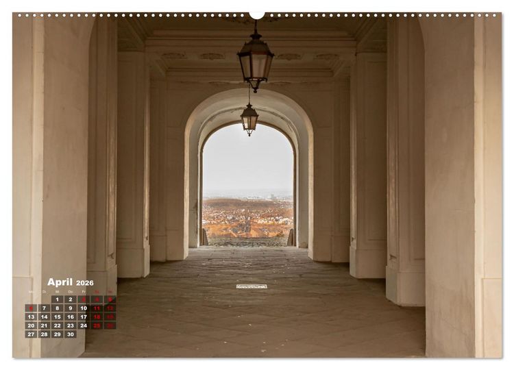 Produktbild: Schloss Solitude bei Tag und bei Nacht (hochwertiger Premium Wandkalender 2026 DIN A2 quer), Kunstdruck in Hochglanz