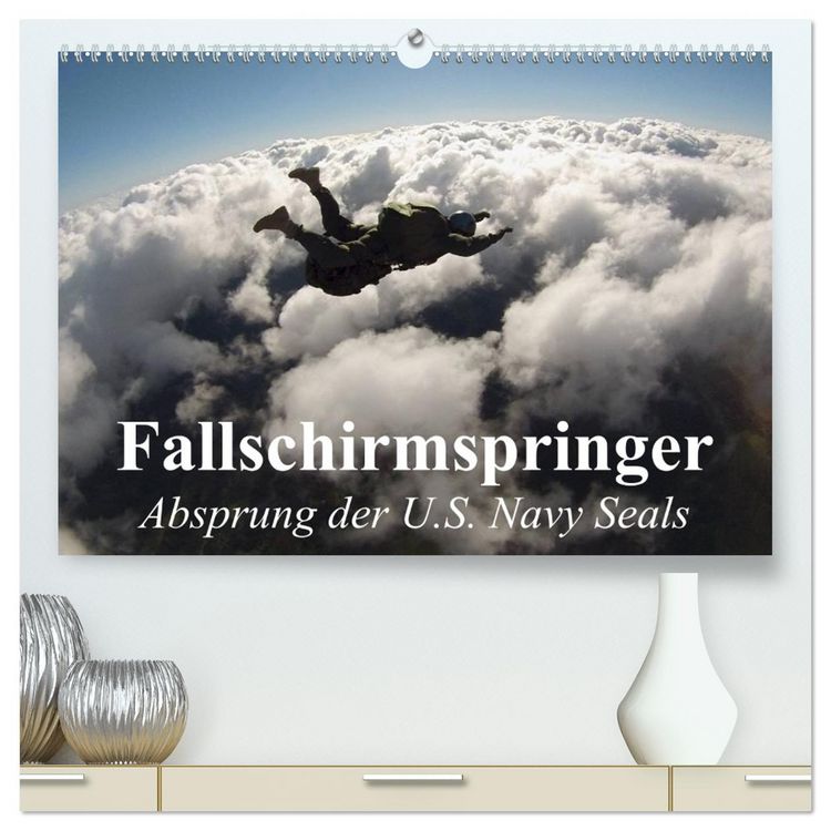 Produktbild: Fallschirmspringer. Absprung der U.S. Navy Seals (hochwertiger Premium Wandkalender 2026 DIN A2 quer), Kunstdruck in Hochglanz