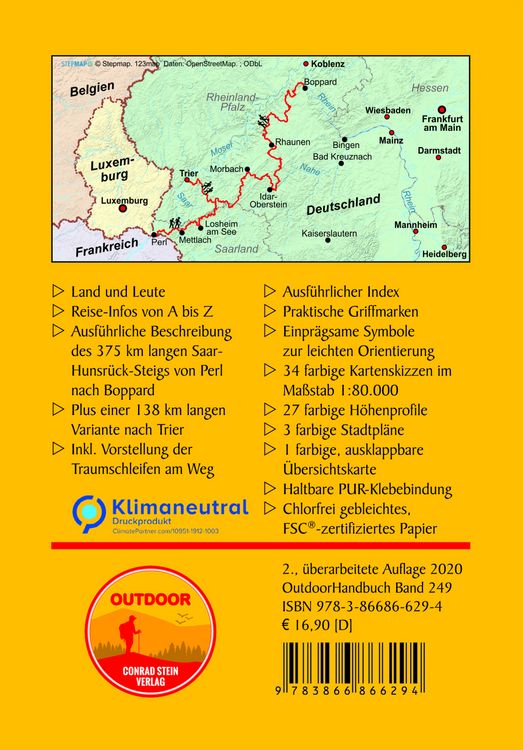 Produktbild: Saar-Hunsr&uuml;ck-Steig von Perl (&uuml;ber Idar-Oberstein) nach Boppard