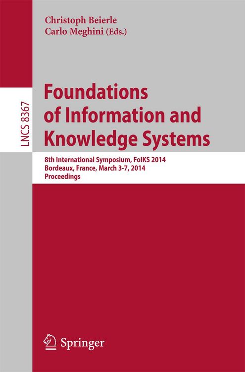 Produktbild: Foundations of Information and Knowledge Systems