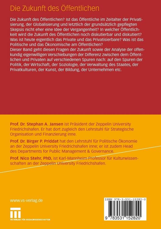 Produktbild: Die Zukunft des &Ouml;ffentlichen