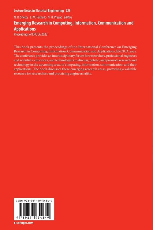 Produktbild: Emerging Research in Computing, Information, Communication and Applications